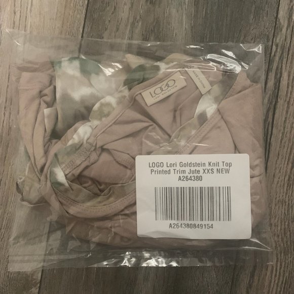 NWT‎ LOGO LORI GOLDSTEIN PRINTED TRIM JUTE TOP XXS - Picture 9 of 10